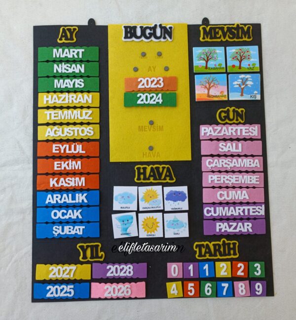 İnteraktif Takvi̇m Siyah