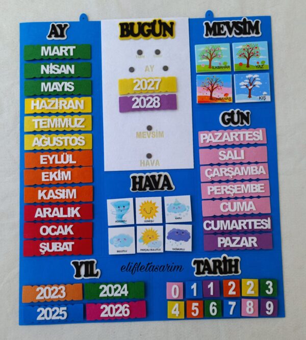 İnteraktif Takvi̇m Mavi