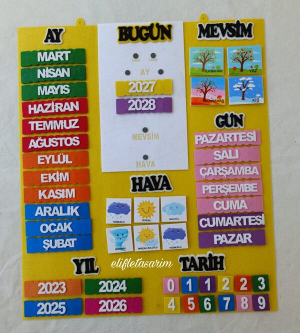 İnteraktif Takvi̇m Sarı