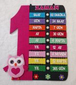 ZAMAN ÇİZELGESİ PANOSU BAYKUŞLU PEMBE