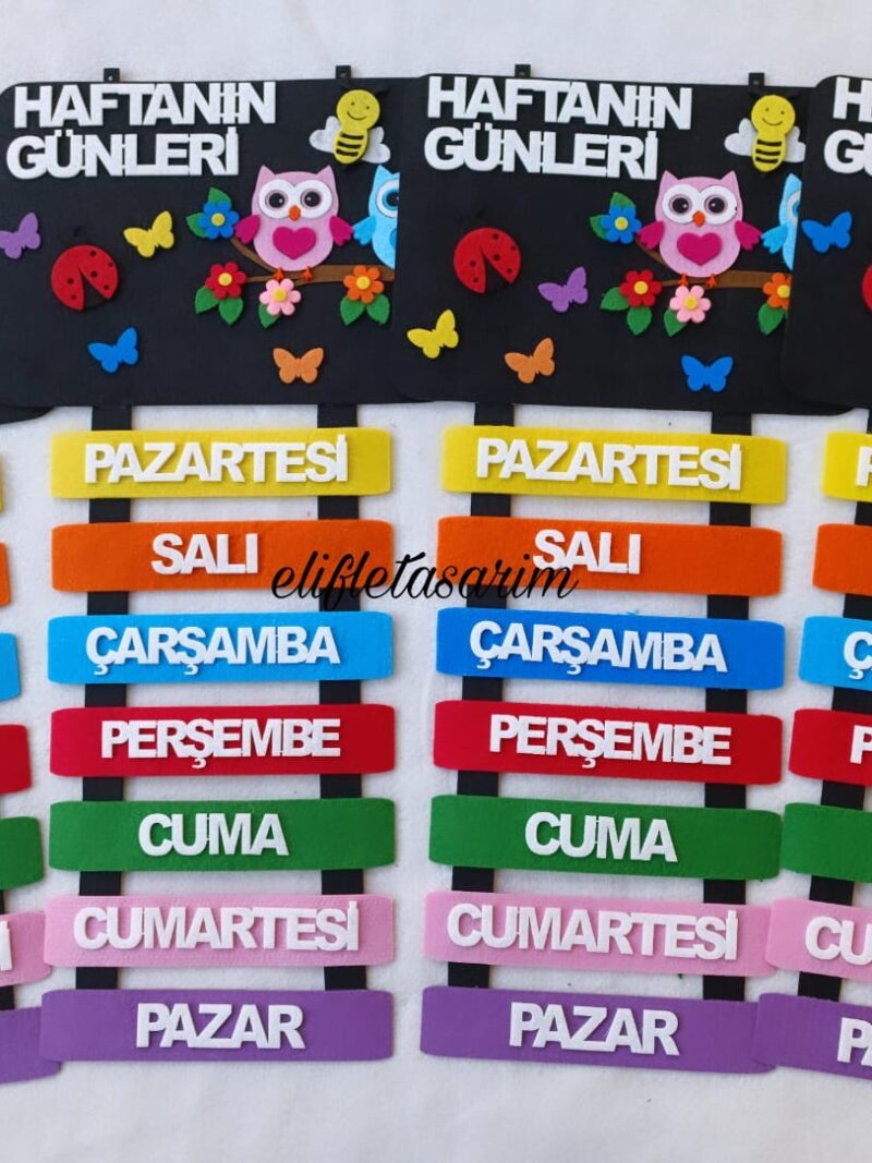 HAFTAN GÜNLERİ PANOSU SİYAH
