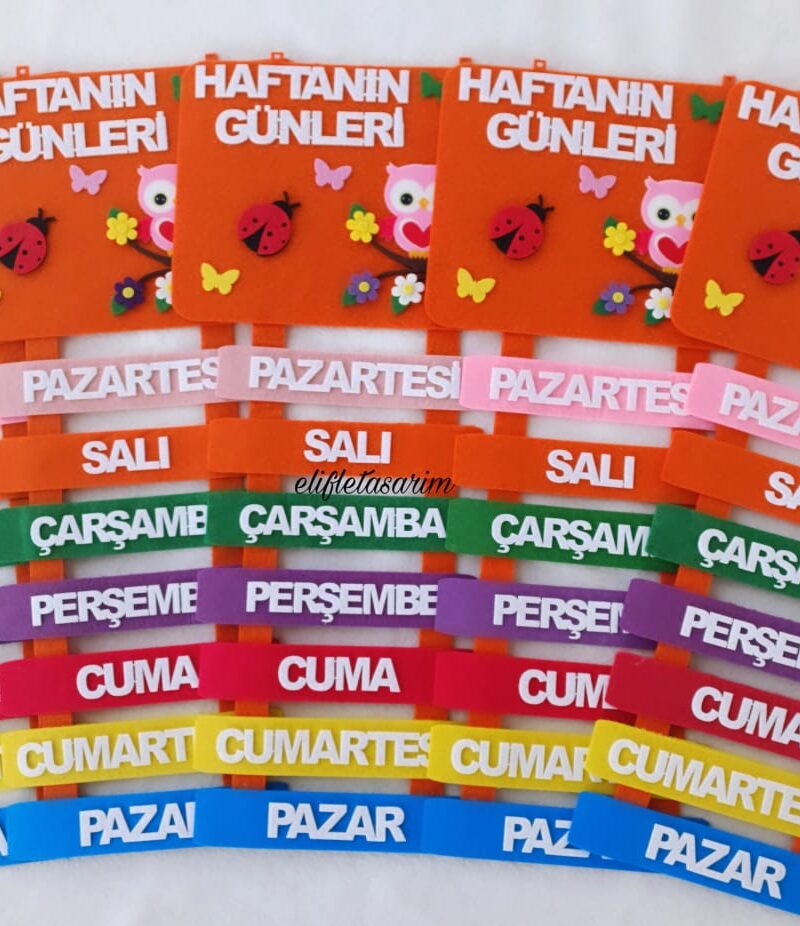 HAFTAN GÜNLERİ PANOSU TURUNCU