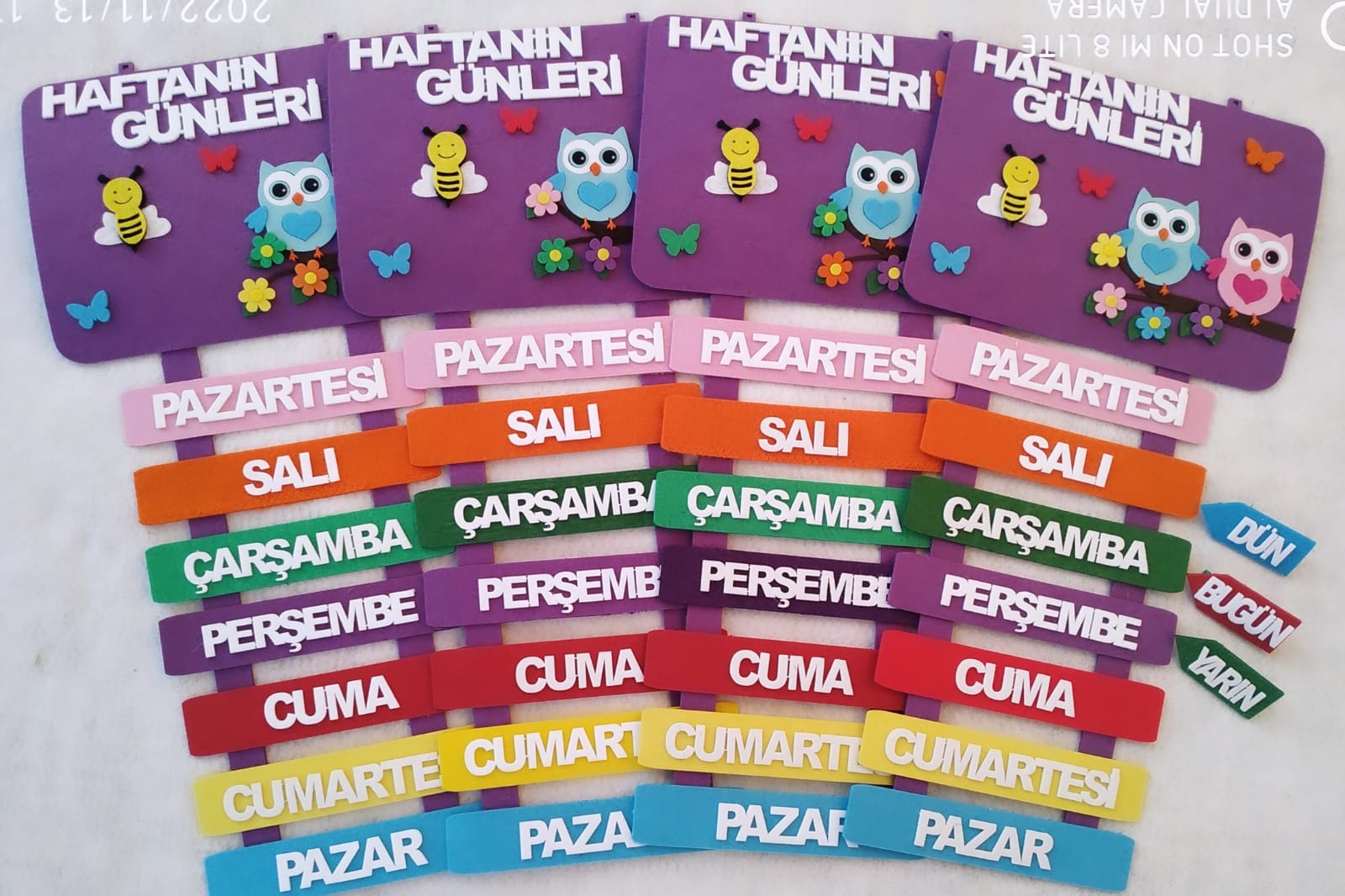 HAFTAN GÜNLERİ PANOSU MOR