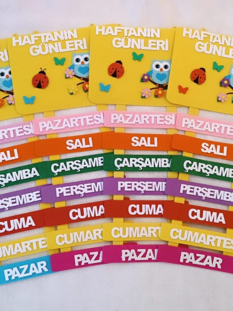 HAFTAN GÜNLERİ PANOSU SARI