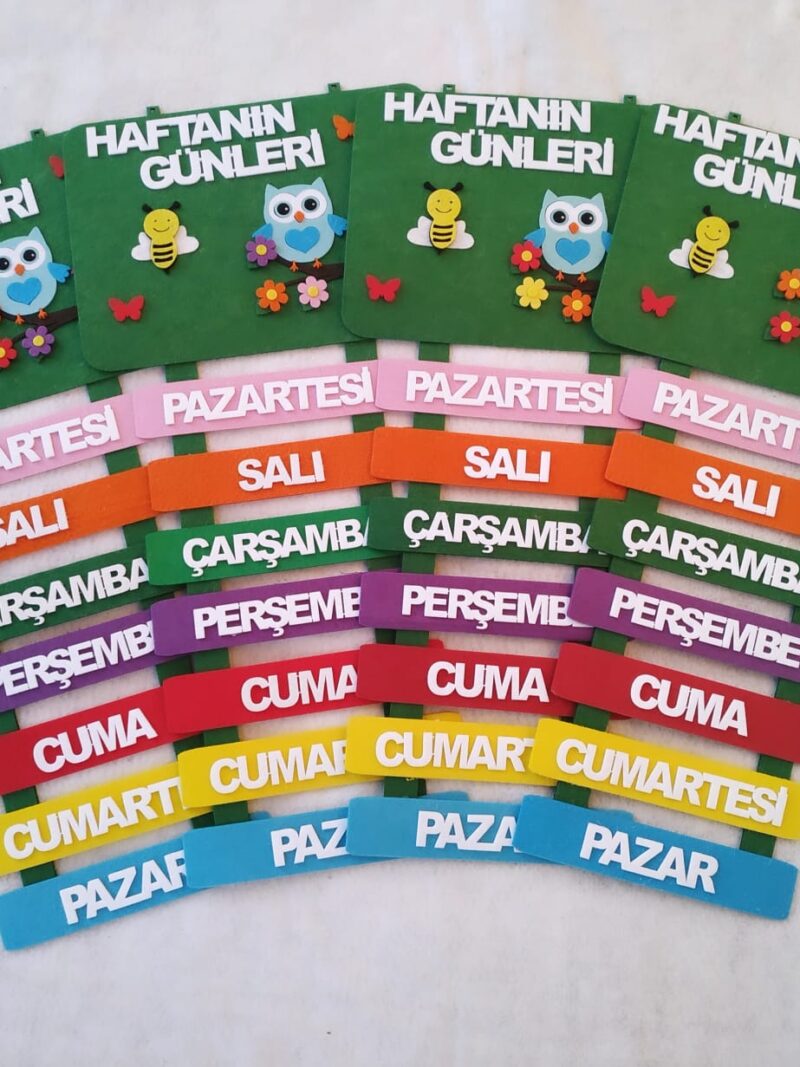 HAFTAN GÜNLERİ PANOSU YEŞİL